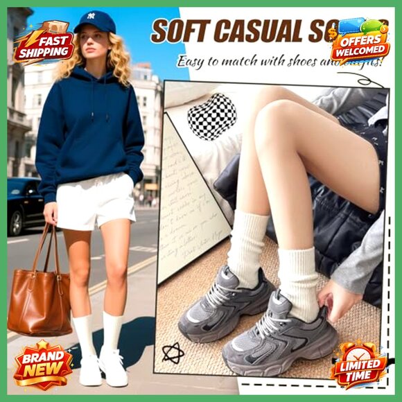 Merino Wool Slouch Boot Socks 5 Pairs Warm Thermal Cozy Knit Winter - Picture 5 of 7